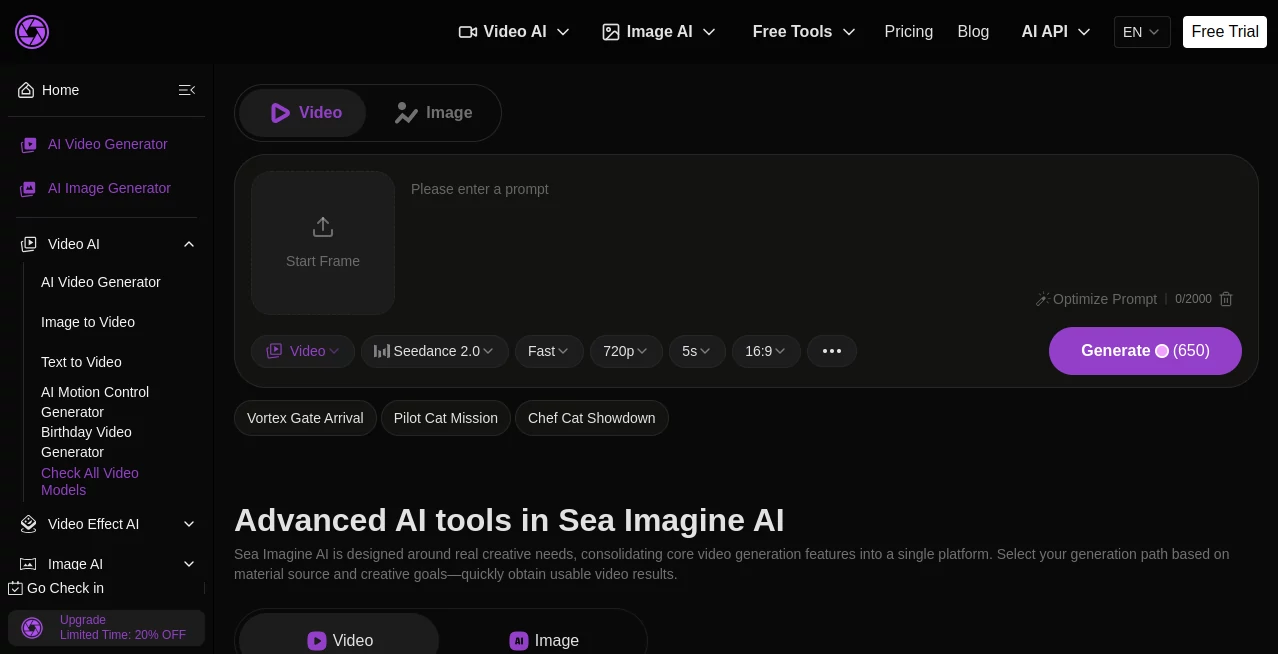 Screenshot of SeaImagine – An AI tool in the ,AI Text to Image ,AI Photo & Image Generator ,AI Illustration Generator ,AI Art Generator  category, showcasing its interface and key features.