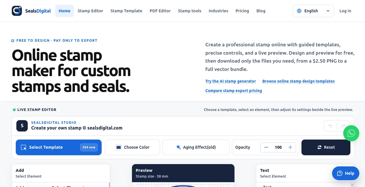 Screenshot of Stamp design – An AI tool in the ,Image  category, showcasing its interface and key features.
