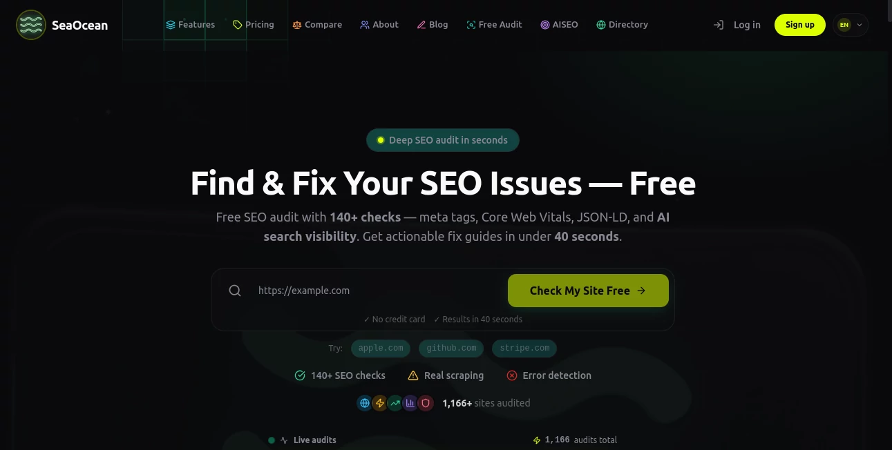 Screenshot of SeaOcean – An AI tool in the ,AI Developer Tools ,AI Analytics Assistant ,AI SEO Assistant ,AI Marketing Plan Generator  category, showcasing its interface and key features.