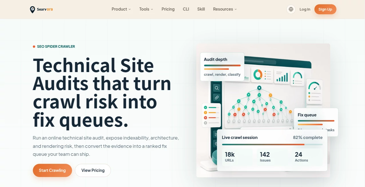 Screenshot of SEO Spider Crawler – An AI tool in the ,AI SEO Assistant ,AI Research Tool ,AI Analytics Assistant  category, showcasing its interface and key features.