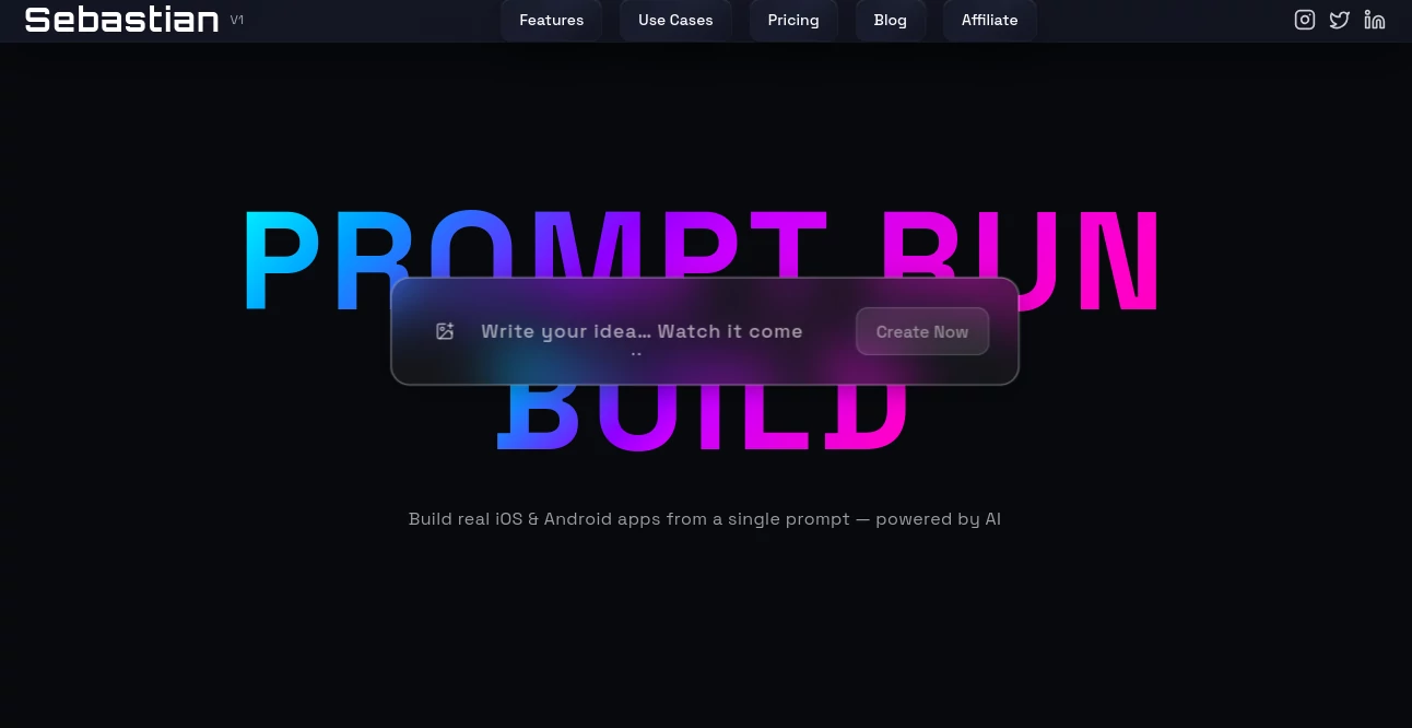 Screenshot of Sebastian.run – An AI tool in the ,AI App Builder ,AI No-Code & Low-Code ,AI Code Generator ,AI Developer Tools  category, showcasing its interface and key features.