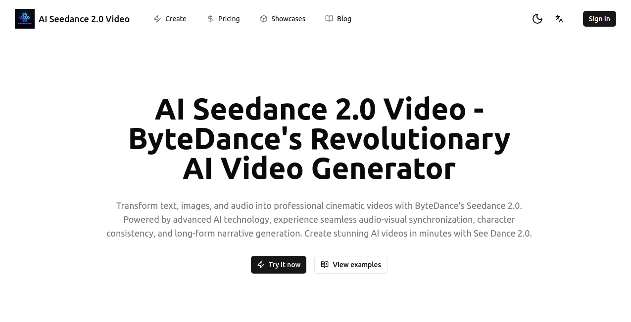Screenshot of See dance 2.0 Video – An AI tool in the ,AI Animated Video ,AI Image to Video ,AI Video Generator ,AI Text to Video  category, showcasing its interface and key features.