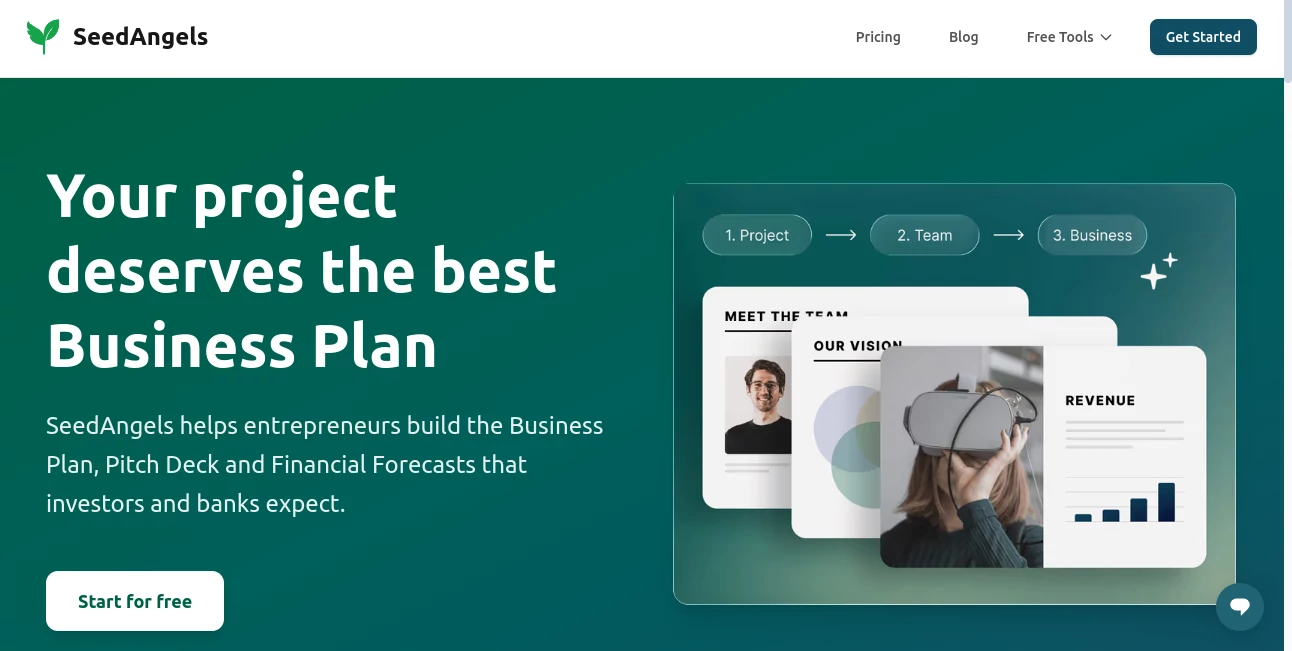 Screenshot of SeedAngels – An AI tool in the ,AI Research Tool ,AI Business Ideas Generator ,AI Consulting Assistant  category, showcasing its interface and key features.