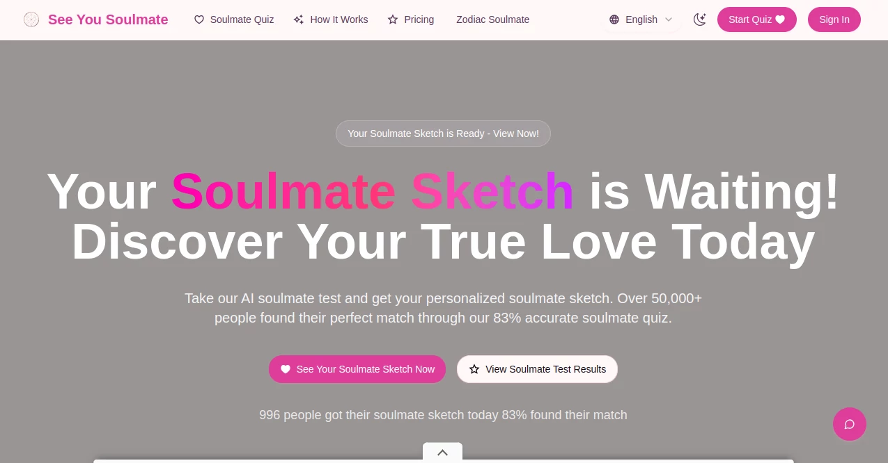 Screenshot of See You Soulmate – An AI tool in the ,AI Life Assistant ,AI Fun Tools ,AI Dating Assistant  category, showcasing its interface and key features.