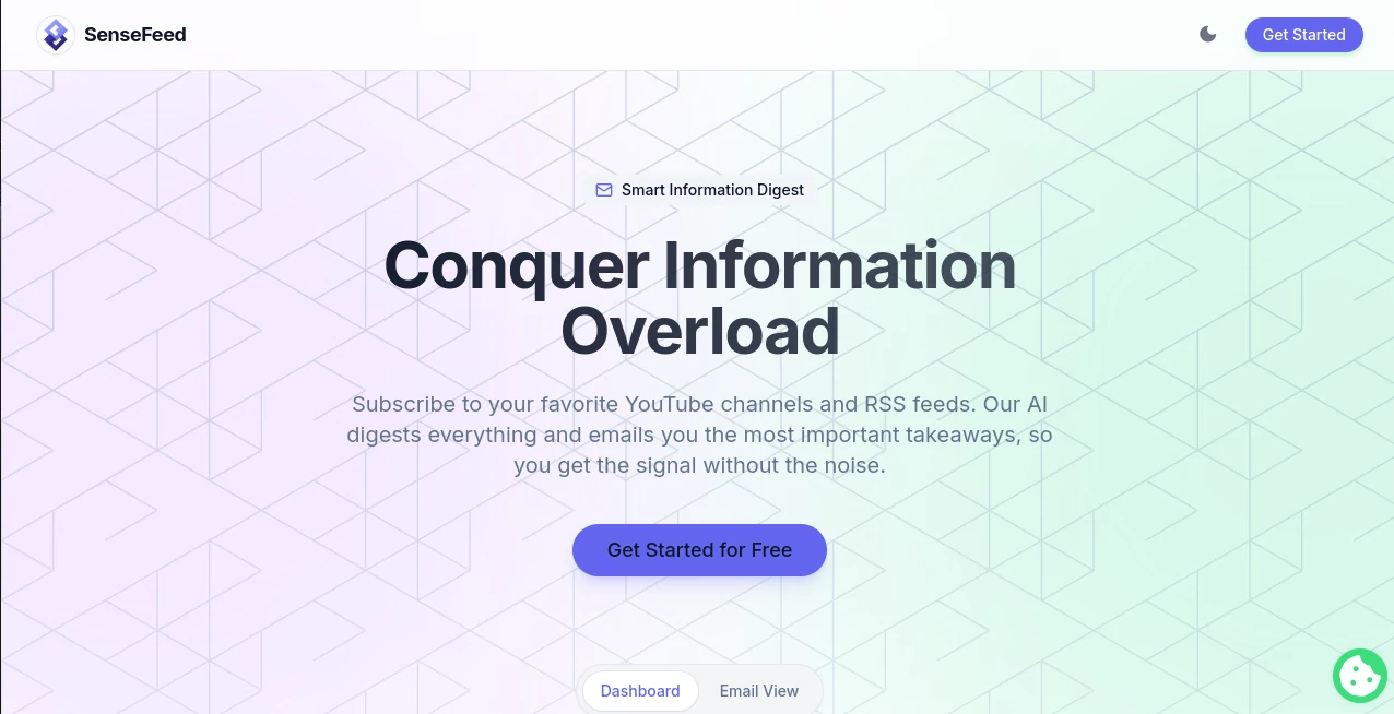 Screenshot of SenseFeed – An AI tool in the ,AI Summarizer ,AI Research Tool ,AI Productivity Tools ,AI Newsletter  category, showcasing its interface and key features.