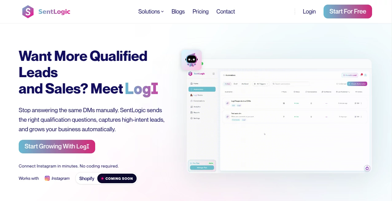 Screenshot of sentlogic – An AI tool in the ,Chatbot ,AI Consulting Assistant  category, showcasing its interface and key features.