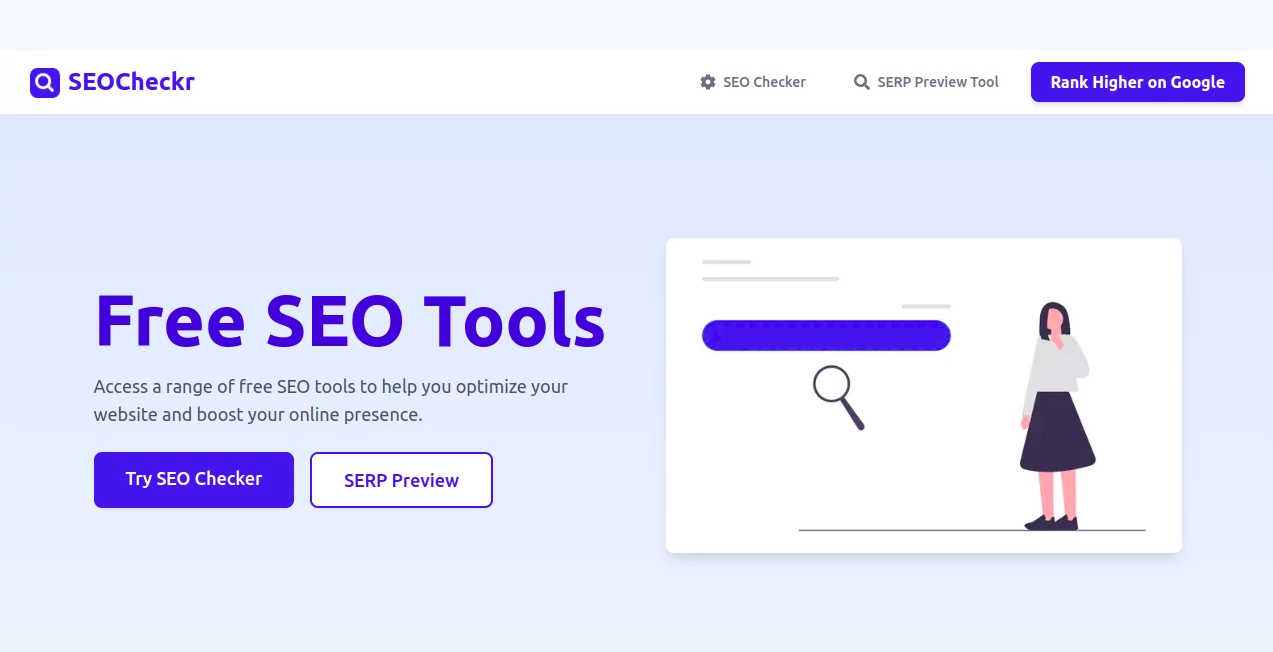 Screenshot of SEOCheckr – An AI tool in the ,AI Content Generator ,AI Research Tool ,AI SEO Assistant  category, showcasing its interface and key features.