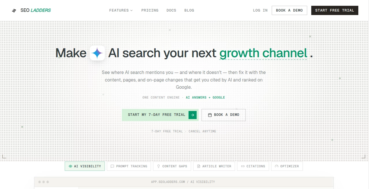 Screenshot of SEO Ladders – An AI tool in the ,AI Copywriting ,AI Content Generator ,AI SEO Assistant ,AI Digital Marketing Generator  category, showcasing its interface and key features.