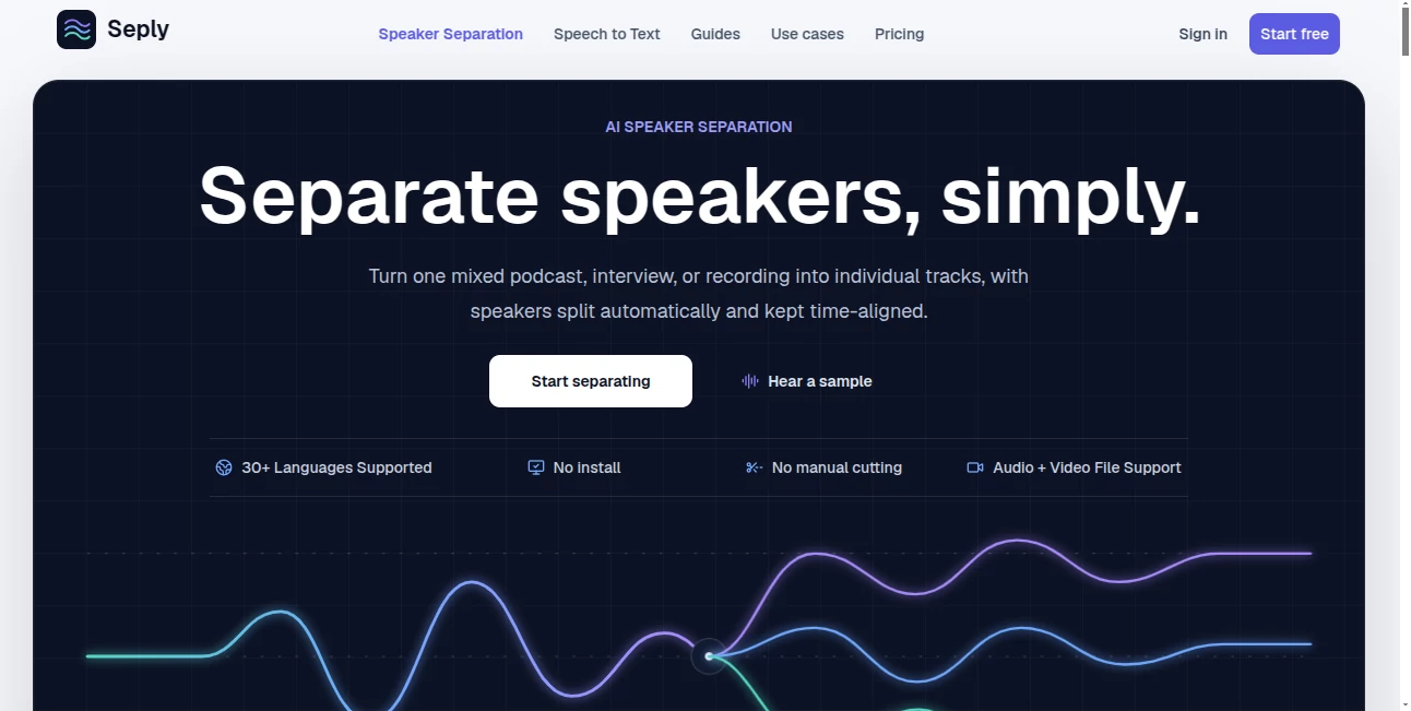 Screenshot of Seply – An AI tool in the ,AI Podcast Assistant ,AI Recording ,AI Speech to Text ,AI Voice & Audio Editing  category, showcasing its interface and key features.