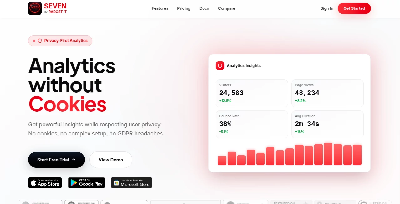 Screenshot of Seven by Radost IT – An AI tool in the ,AI Workflow Management ,AI Productivity Tools ,AI Business Ideas Generator ,AI Writing Assistants  category, showcasing its interface and key features.
