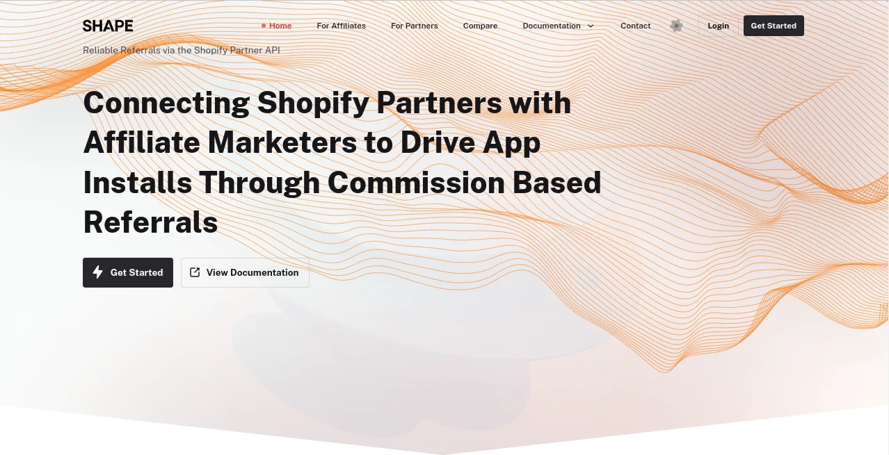 Screenshot of Shape Affiliate – An AI tool in the ,AI Sales Assistant ,AI Analytics Assistant ,Marketing ,Other  category, showcasing its interface and key features.