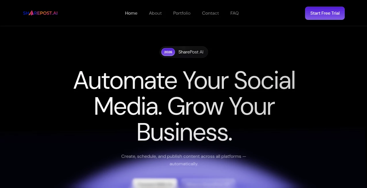 Screenshot of SharePost AI – An AI tool in the ,AI Content Generator ,AI Social Media Assistant ,AI Repurpose Assistant ,AI Marketing Plan Generator  category, showcasing its interface and key features.
