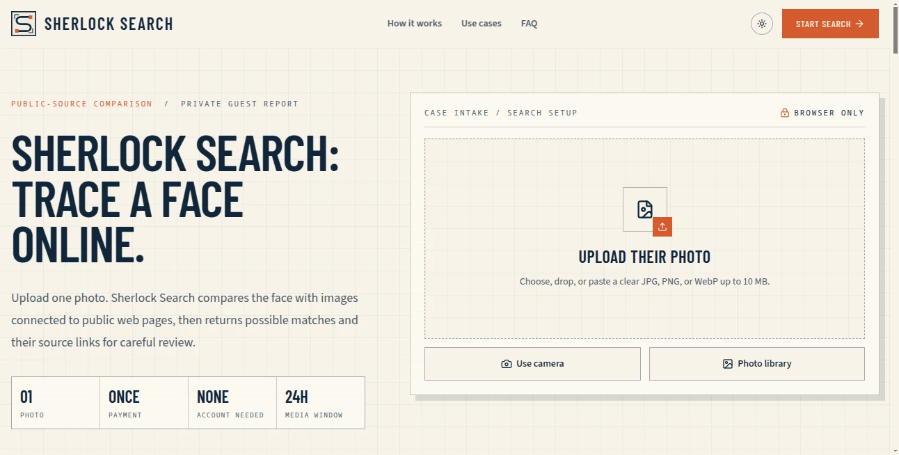 Screenshot of Sherlock Search – An AI tool in the ,AI Image Recognition ,AI Developer Tools ,AI Search Engine ,AI Research Tool  category, showcasing its interface and key features.