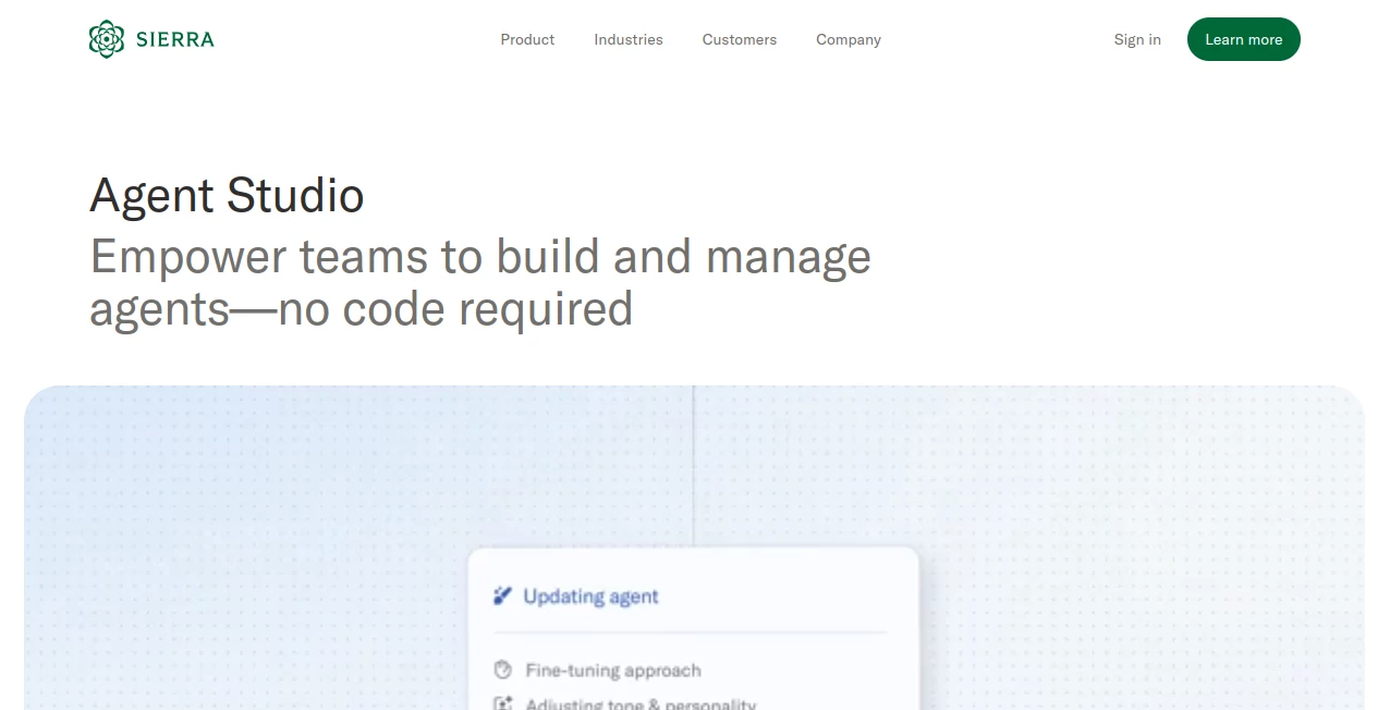 Screenshot of Agent Studio – An AI tool in the ,AI Workflow Management ,AI No-Code & Low-Code ,AI Chatbot ,AI Customer Service Assistant  category, showcasing its interface and key features.