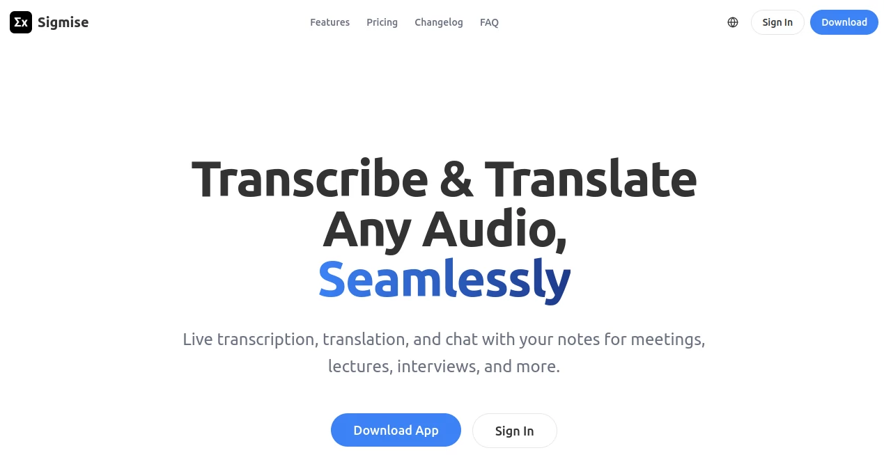 Screenshot of Sigmise – An AI tool in the ,AI Marketing Plan Generator ,AI Productivity Tools ,AI Analytics Assistant  category, showcasing its interface and key features.