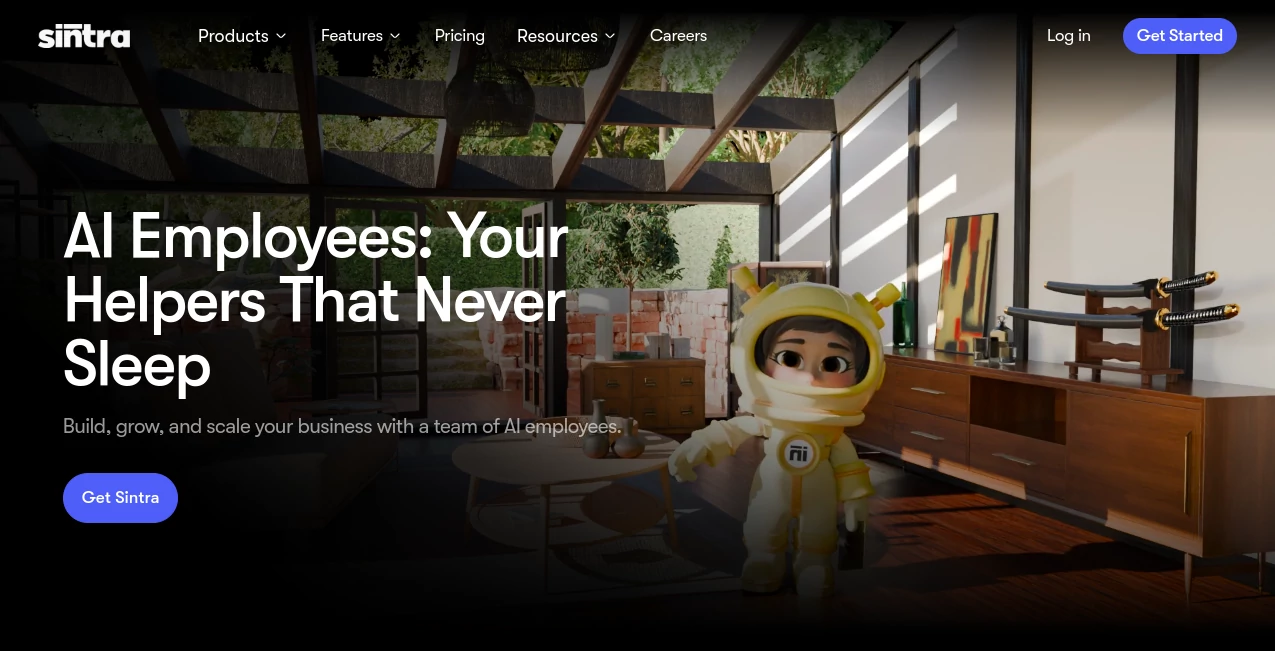 Screenshot of Sintra – An AI tool in the ,AI Productivity Tools ,AI Team Collaboration ,AI Workflow Management  category, showcasing its interface and key features.