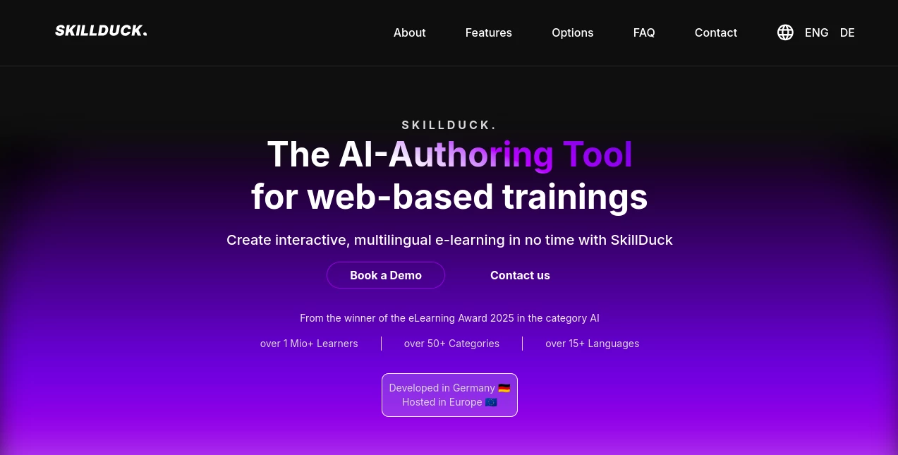 Screenshot of SKILLDUCK. – An AI tool in the ,AI Tutorial ,AI Course ,AI Knowledge Management ,AI Education Assistant  category, showcasing its interface and key features.