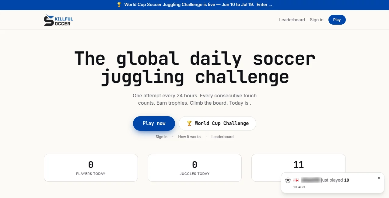 Screenshot of Skillful Soccer – An AI tool in the ,AI Tutorial ,AI Education Assistant ,AI Coaching ,AI Sports  category, showcasing its interface and key features.