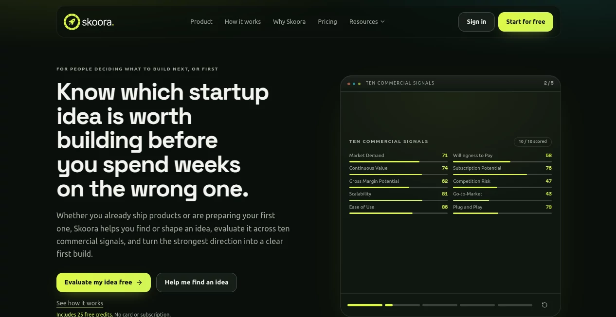 Screenshot of Skoora – An AI tool in the ,AI Marketing Plan Generator ,AI Research Tool ,AI Business Ideas Generator ,AI Consulting Assistant  category, showcasing its interface and key features.