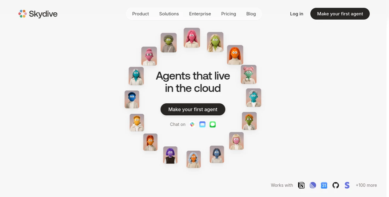 Screenshot of Skydive – An AI tool in the ,AI Workflow Management ,AI SEO Assistant ,AI Project Management ,AI Productivity Tools  category, showcasing its interface and key features.