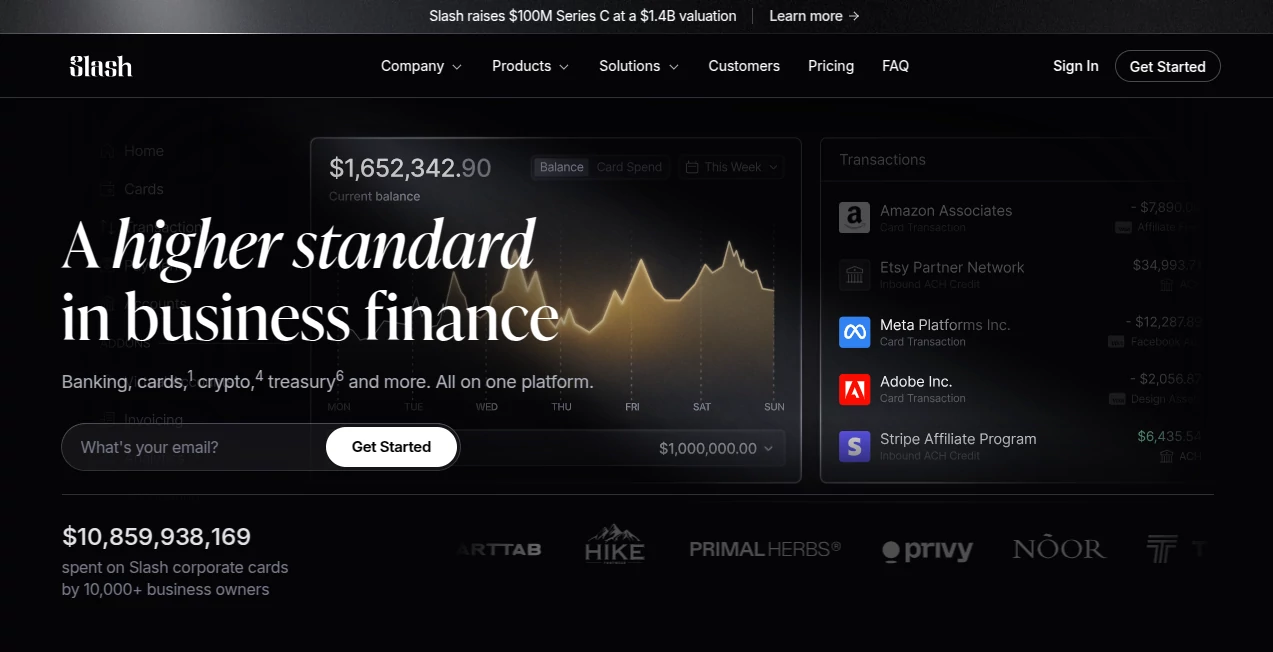 Screenshot of Slash – An AI tool in the ,AI Accounting Assistant ,AI Analytics Assistant ,AI Productivity Tools ,AI Workflow Management  category, showcasing its interface and key features.