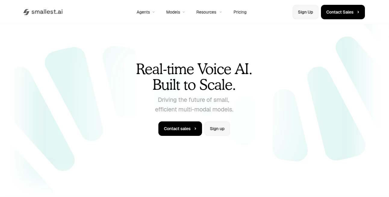 Screenshot of Smallest AI – An AI tool in the ,AI Productivity Tools ,Large Language Models (LLMs)  category, showcasing its interface and key features.