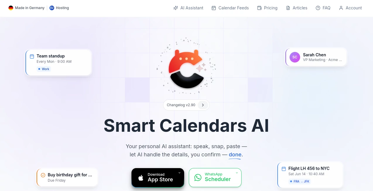 Screenshot of Smart Calendars AI – An AI tool in the ,AI Productivity Tools ,AI Team Collaboration ,AI Workflow Management ,AI Scheduling  category, showcasing its interface and key features.