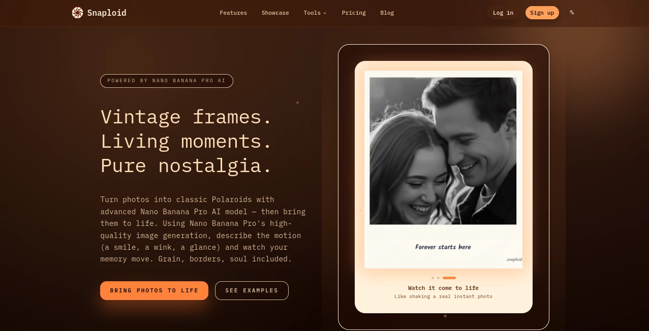 Screenshot of Snaploid – An AI tool in the ,Photo & Image Editor ,AI Photo Enhancer ,AI Image to Video ,AI Video Generator  category, showcasing its interface and key features.