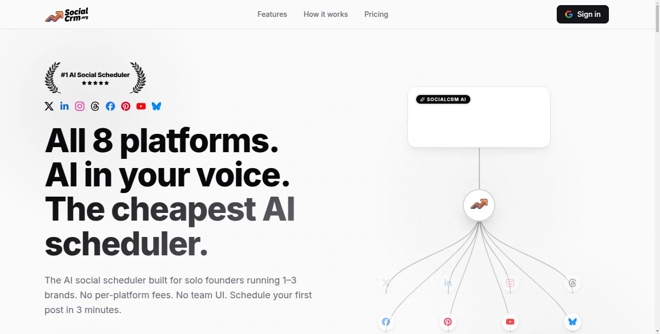 Screenshot of SocialCRM – An AI tool in the ,AI CRM Assistant ,AI Social Media Assistant ,AI Lead Generation ,AI Customer Service Assistant  category, showcasing its interface and key features.