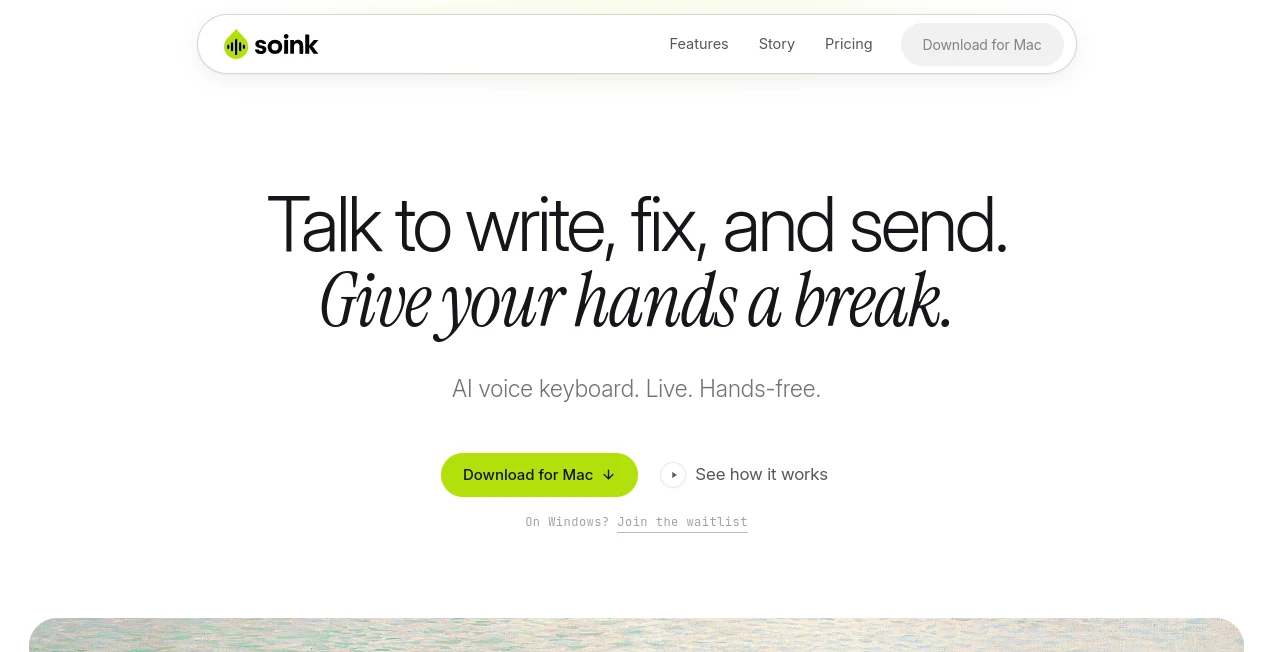 Screenshot of Soink AI – An AI tool in the ,AI Sales Assistant ,AI CRM Assistant ,AI Lead Generation ,AI Productivity Tools  category, showcasing its interface and key features.