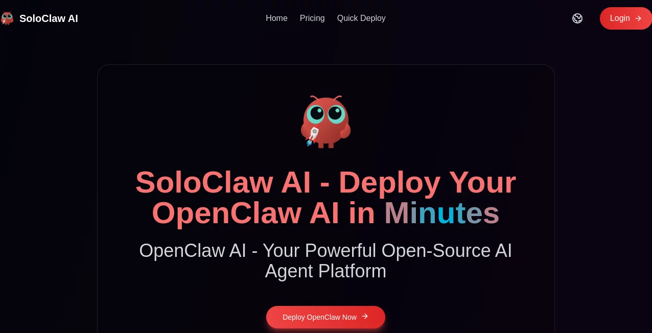 Screenshot of SoloClaw AI – An AI tool in the ,AI Code Assistant ,AI Developer Tools ,AI Productivity Tools ,AI Workflow Management  category, showcasing its interface and key features.