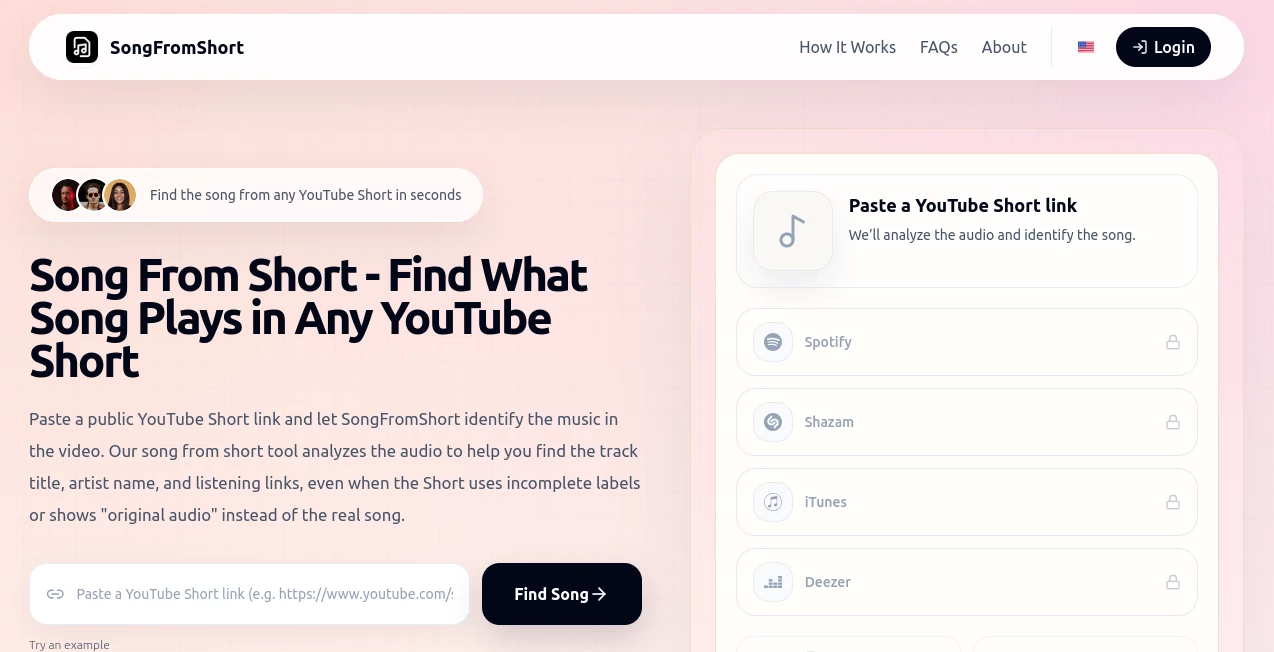Screenshot of SongFromShort – An AI tool in the ,AI Recording ,AI Audio Enhancer ,AI Music Generator ,AI Voice & Audio Editing  category, showcasing its interface and key features.