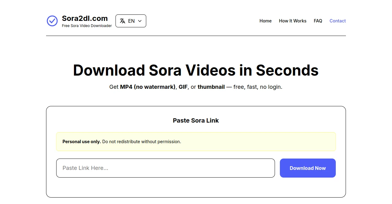 Screenshot of Sora 2 Video Downloader – An AI tool in the ,AI Video Editor ,AI Video Generator ,AI Video Enhancer  category, showcasing its interface and key features.