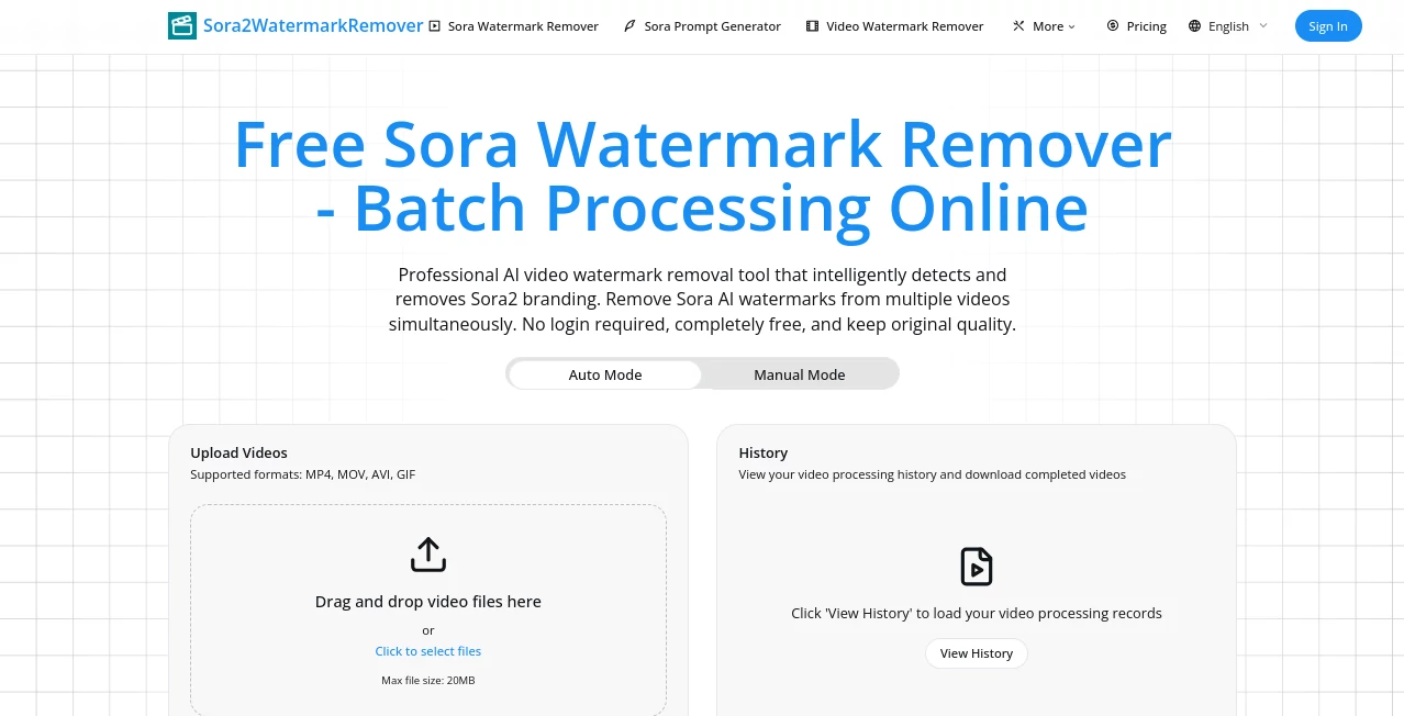 Screenshot of Sora2 WatermarkRemover – An AI tool in the ,Photo & Image Editor ,AI Background Remover ,AI Video Editor ,AI Video Enhancer  category, showcasing its interface and key features.