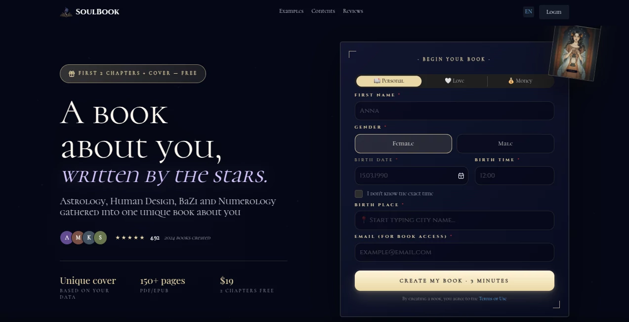 Screenshot of SoulBook – An AI tool in the ,AI Life Assistant ,AI Fun Tools ,Other  category, showcasing its interface and key features.