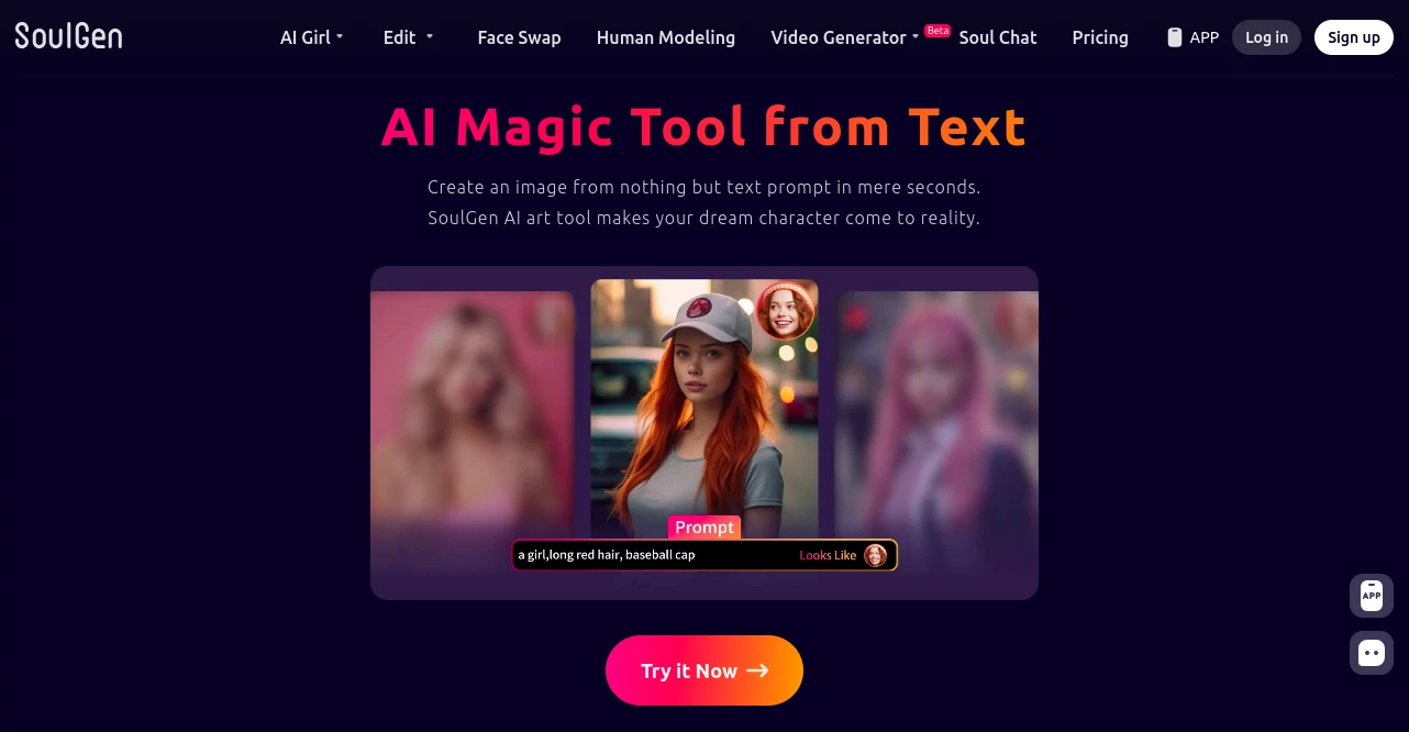Screenshot of Soulgen – An AI tool in the ,NSFW  category, showcasing its interface and key features.