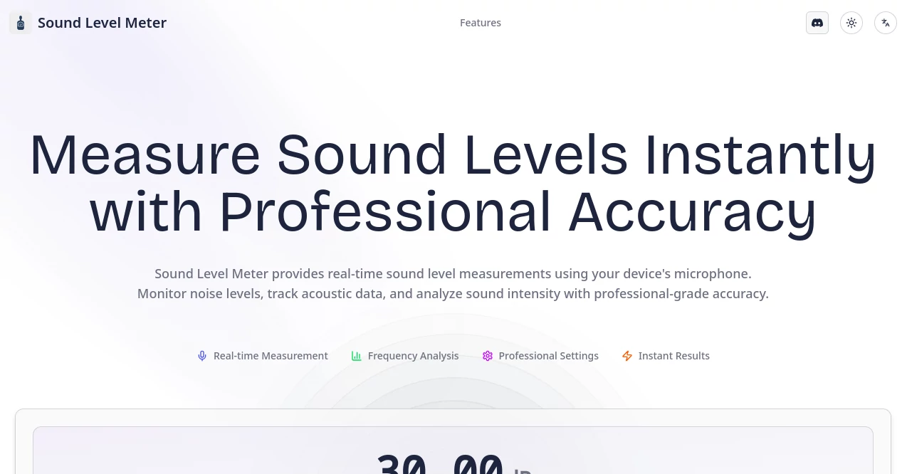 Screenshot of Sound Level Meter – An AI tool in the ,Other ,AI Research Tool ,AI Analytics Assistant ,AI Monitor & Report Builder  category, showcasing its interface and key features.