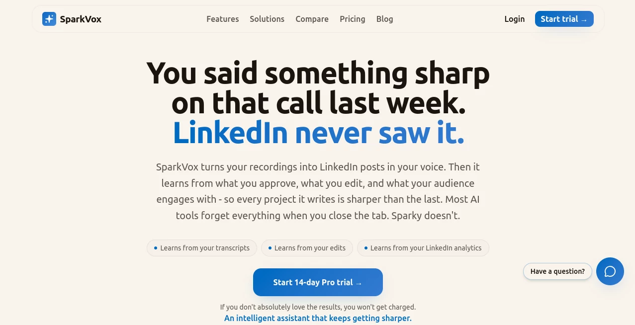 Screenshot of SparkVox – An AI tool in the ,AI Writing Assistants ,AI Content Generator ,AI Social Media Assistant ,AI Productivity Tools  category, showcasing its interface and key features.
