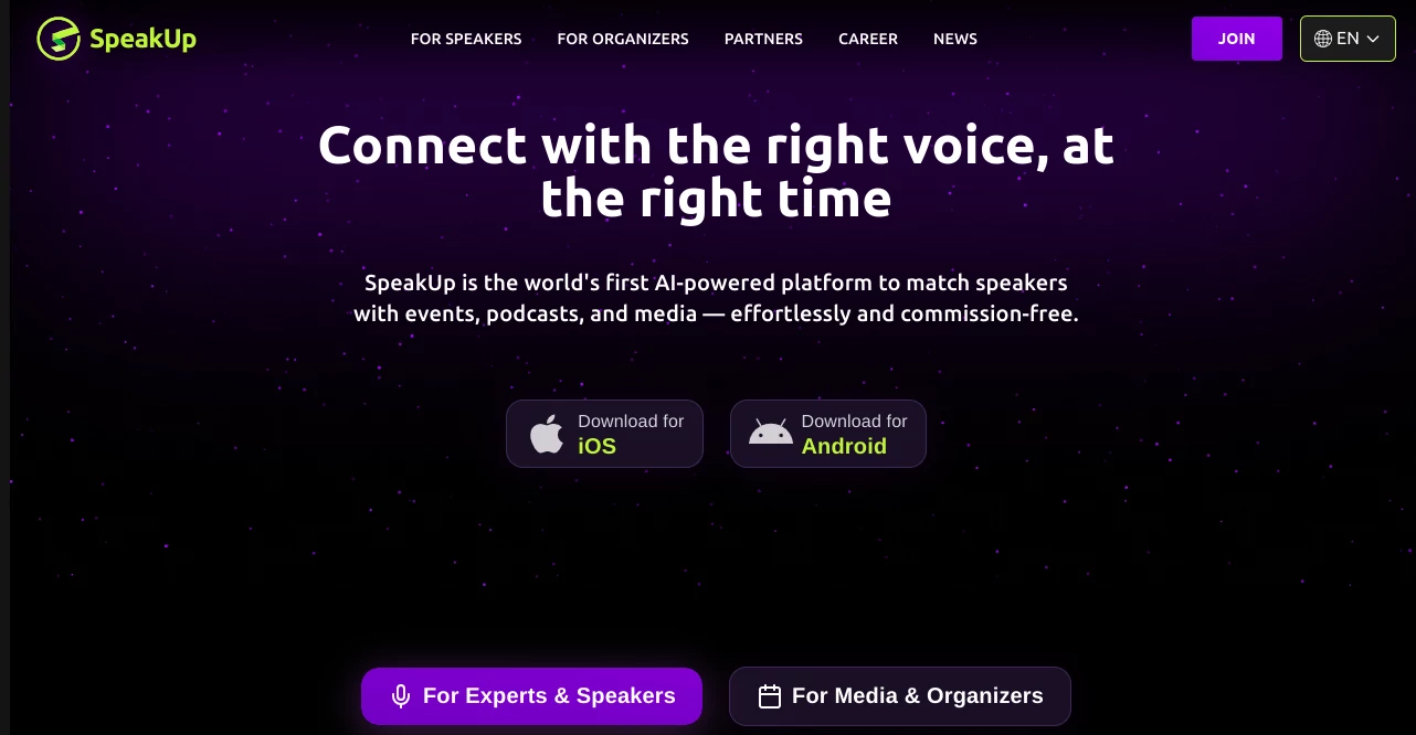 Screenshot of SpeakUp – An AI tool in the ,AI Search Engine ,AI Productivity Tools ,AI Scheduling  category, showcasing its interface and key features.