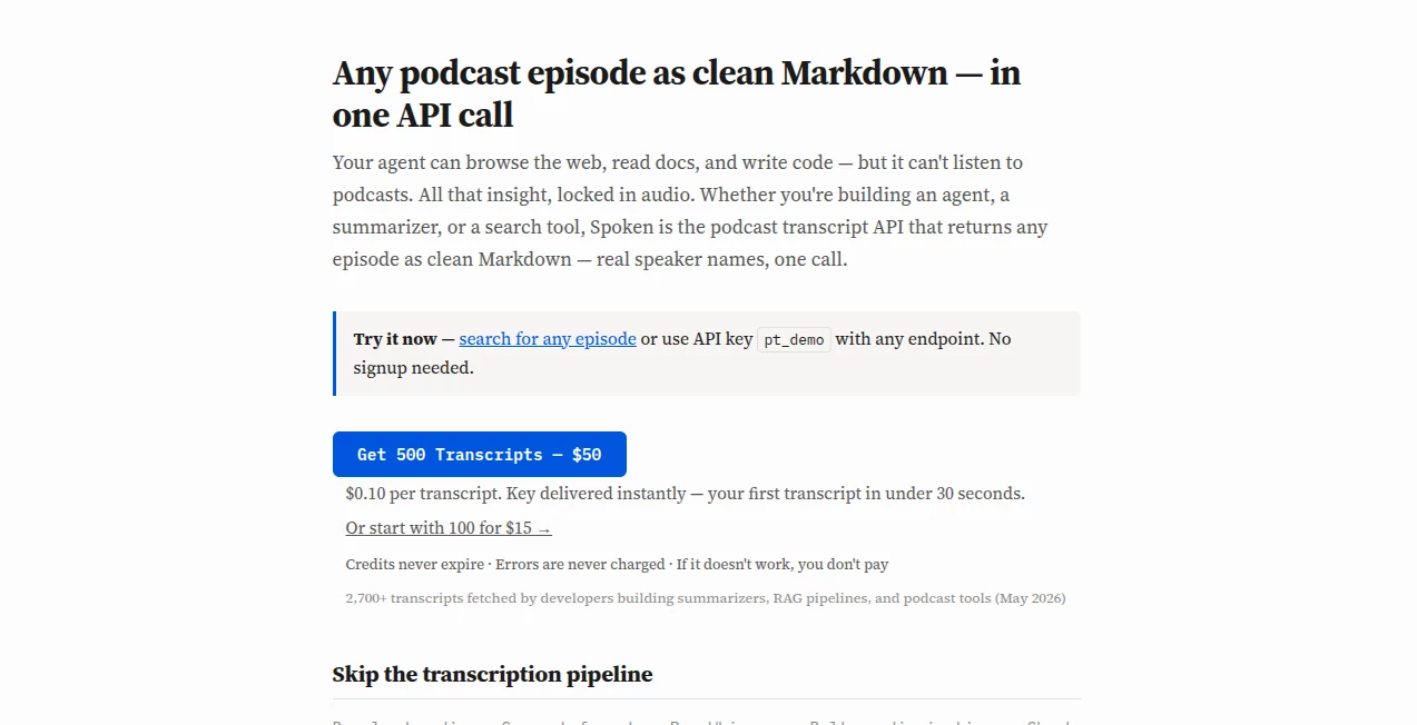 Screenshot of Spoken MD – An AI tool in the ,AI Transcription ,AI Speech Recognition ,AI Meeting Assistant ,AI Notes Assistant  category, showcasing its interface and key features.