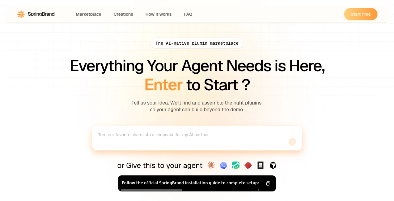 Screenshot of SpringBrand – An AI tool in the ,AI Website Builder ,AI No-Code & Low-Code ,AI Developer Tools ,AI App Builder  category, showcasing its interface and key features.