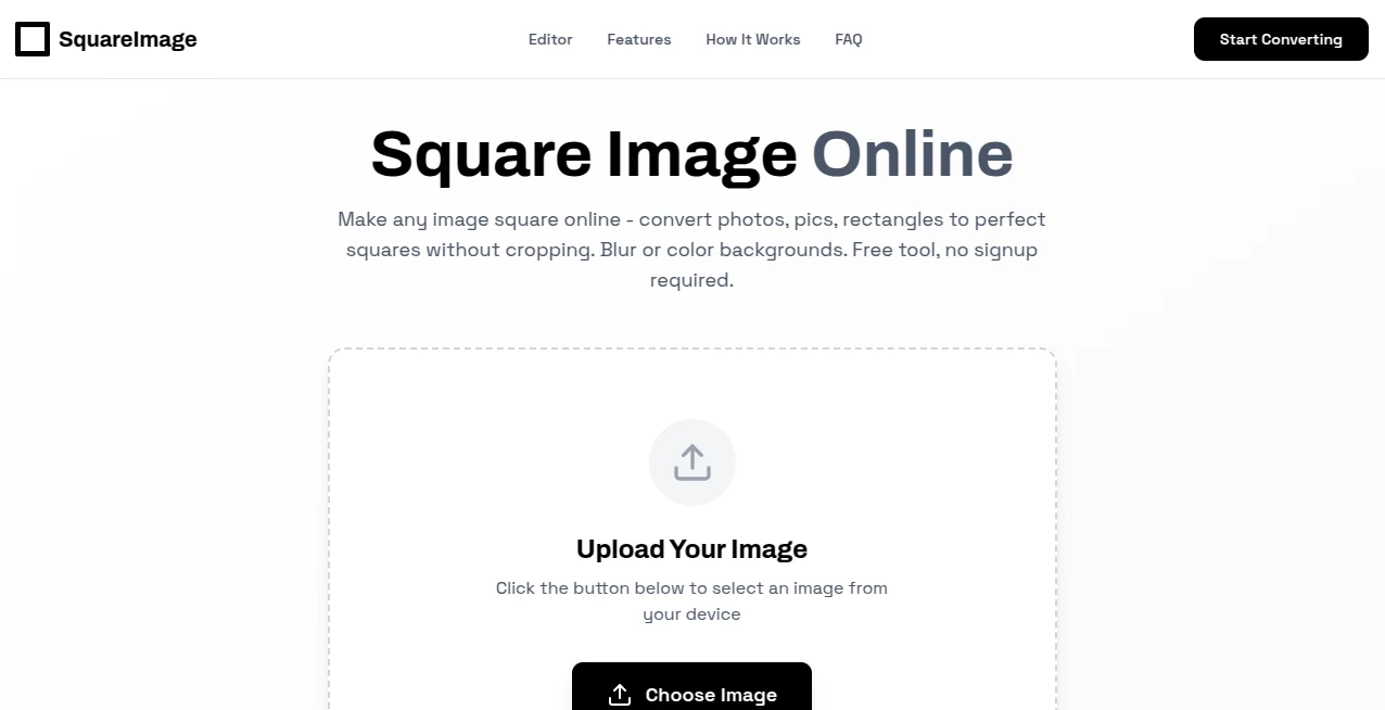 Screenshot of Square Image – An AI tool in the ,Photo & Image Editor ,AI Image to Image ,AI Design Generator  category, showcasing its interface and key features.