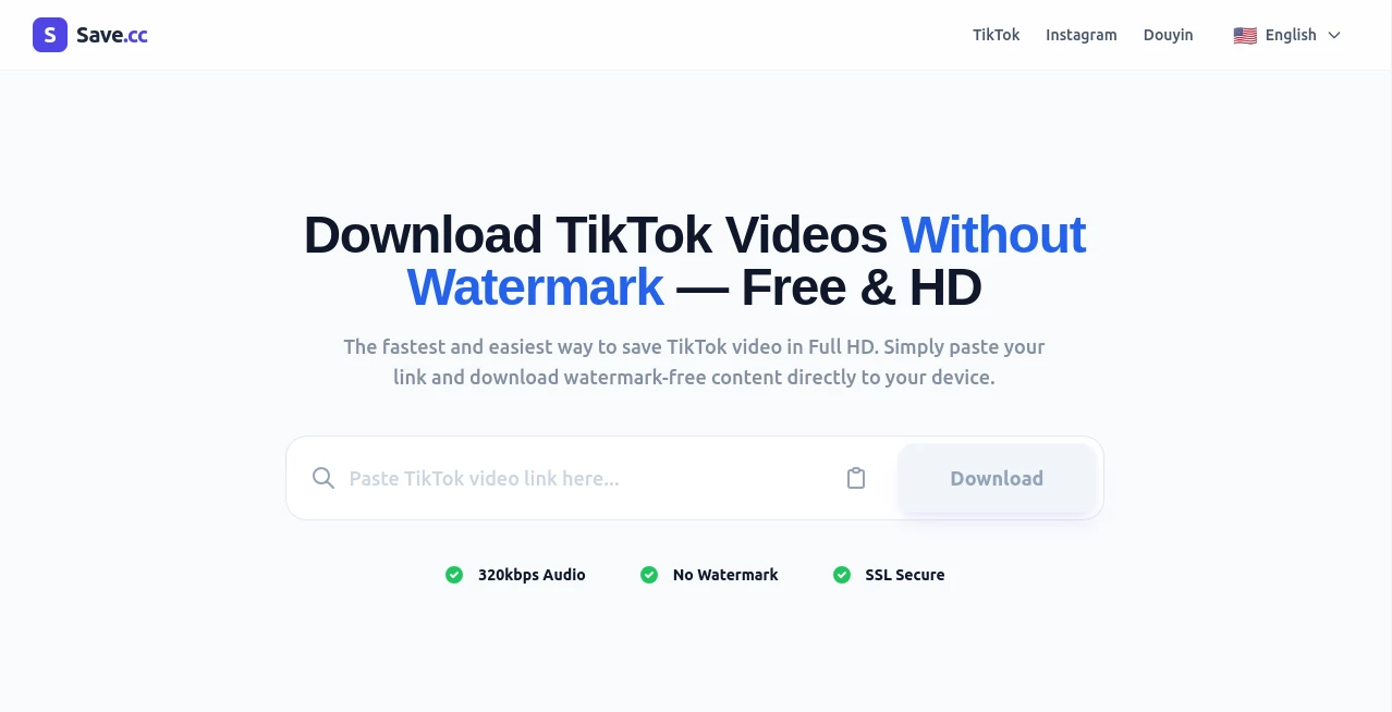 Screenshot of Ssave App – An AI tool in the ,AI Audio Enhancer ,AI Tiktok Assistant ,Video ,Other  category, showcasing its interface and key features.