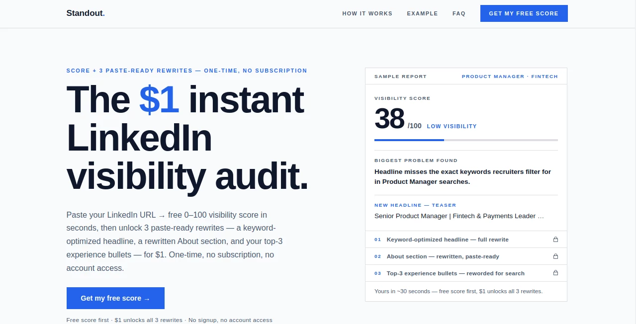 Screenshot of Standout – An AI tool in the ,AI Coaching ,AI Education Assistant ,AI Interview Assistant ,AI Recruiting  category, showcasing its interface and key features.