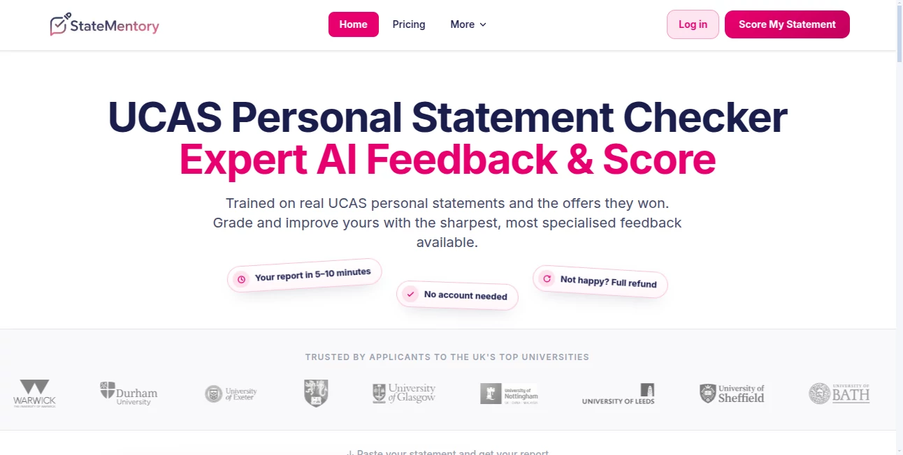 Screenshot of Statementory – An AI tool in the ,AI Writing Assistants ,AI Checker Essay ,AI Grammar Checker ,AI Education Assistant  category, showcasing its interface and key features.
