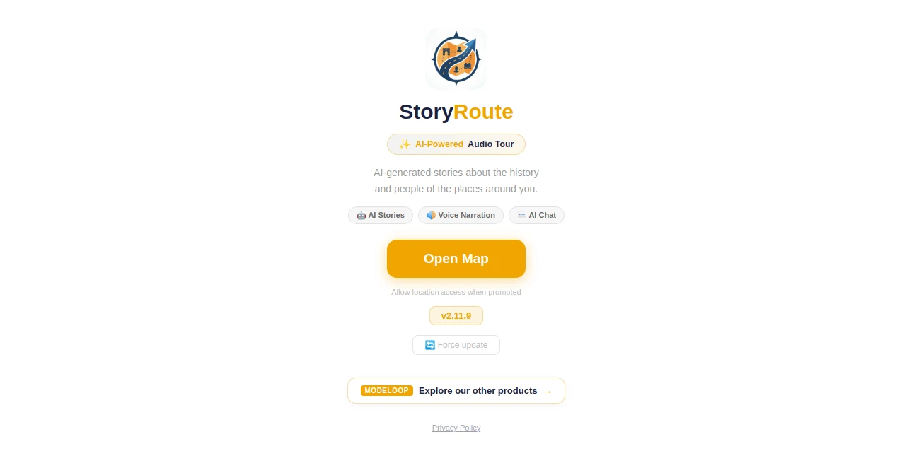 Screenshot of StoryRoute – An AI tool in the ,AI Trip Planner ,AI Life Assistant ,AI Fun Tools ,Other  category, showcasing its interface and key features.