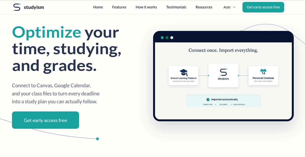 Screenshot of studyism – An AI tool in the ,AI Task Management ,AI Education Assistant ,AI Homework Helper ,AI Scheduling  category, showcasing its interface and key features.