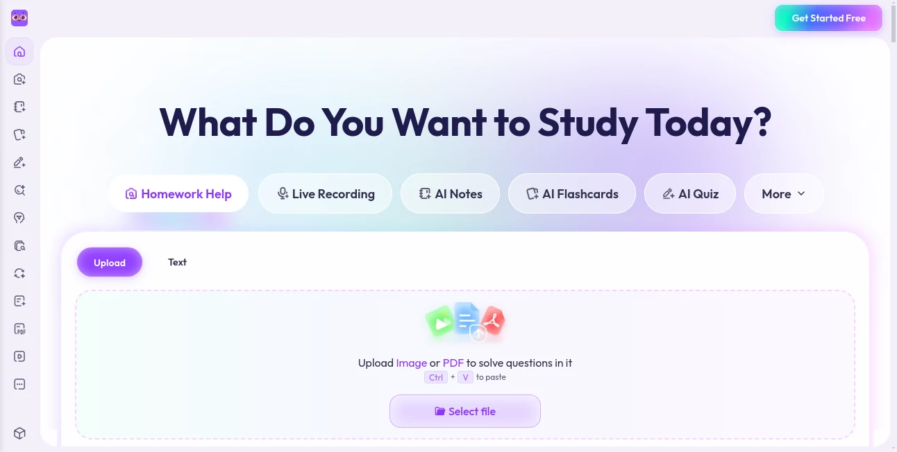 Screenshot of StudyX – An AI tool in the ,AI Homework Helper ,AI Quizzes ,AI Education Assistant ,AI Notes Assistant  category, showcasing its interface and key features.