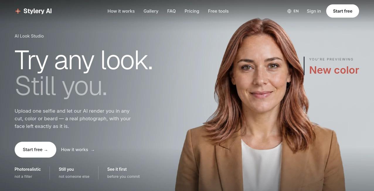 Screenshot of StyleryAI – An AI tool in the ,AI Logo Generator ,AI Graphic Design ,AI Design Generator ,AI Image to Image  category, showcasing its interface and key features.