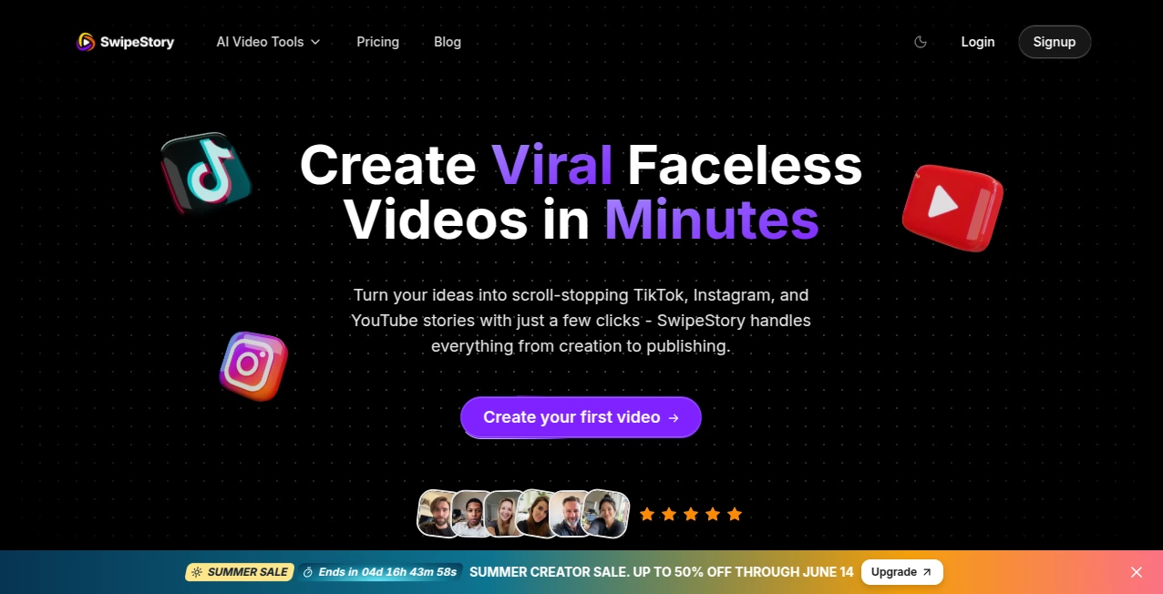 Screenshot of SwipeStory – An AI tool in the ,AI Content Generator ,AI Instagram Assistant ,AI Social Media Assistant ,AI Digital Marketing Generator  category, showcasing its interface and key features.
